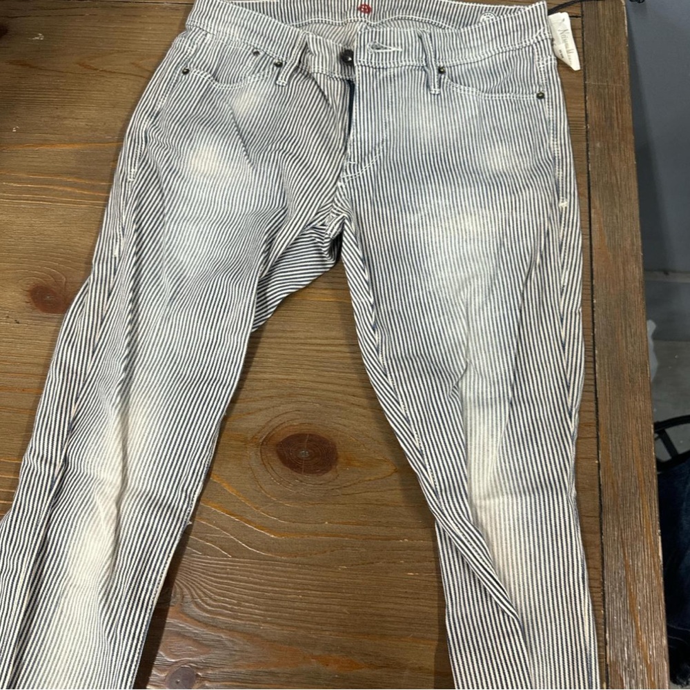Levi's Black and White Striped Skinny Jeans